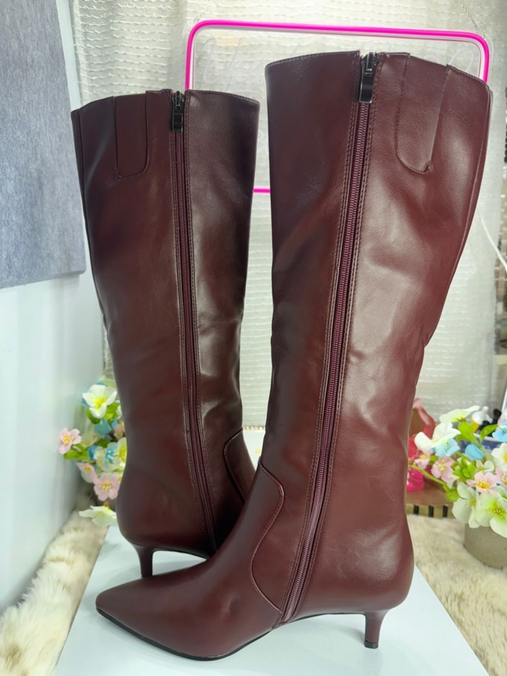 (W9) Wet Kiss knee-high boots-Pointed toe,low heel and side zip,full women's 8.5 - Picture 6 of 15